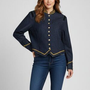 VTG Pioneer Wear Military Denim Cavalry Jacket - Made in USA - Womens Sz 10 NWT